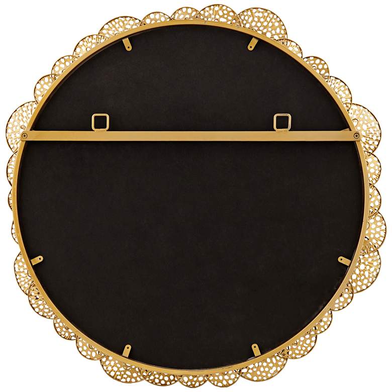 Image 6 Uttermost Layered Lotus Leaf 33 1/2" Wide Gold Round Wall Mirror more views