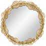 Uttermost Layered Lotus Shiny Gold 33 1/2" Round Wall Mirror
