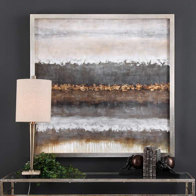 Image 1 Uttermost Layers 50" Square Framed Canvas Wall Art