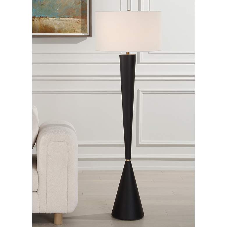 Image 1 Uttermost Layla Black Tapered Buffet Floor Lamp