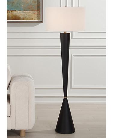 Uttermost Layla Black Tapered Buffet Floor Lamp