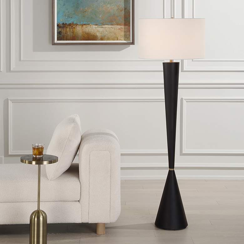 Image 3 Uttermost Layla Black Tapered Buffet Floor Lamp more views