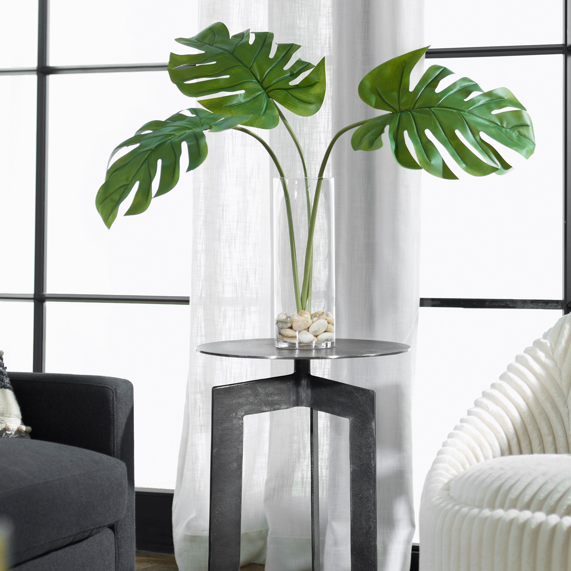 Image 5 Uttermost Lbero Split Leaf Palm 30" High Faux Plant in Vase more views