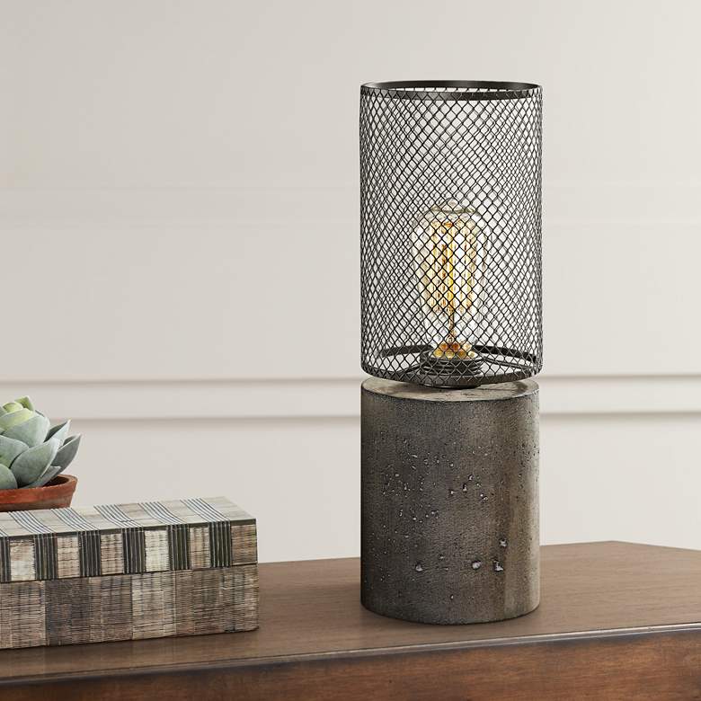 Image 1 Uttermost Ledro 14 1/2" Concrete Base Industrial Accent Table Lamp