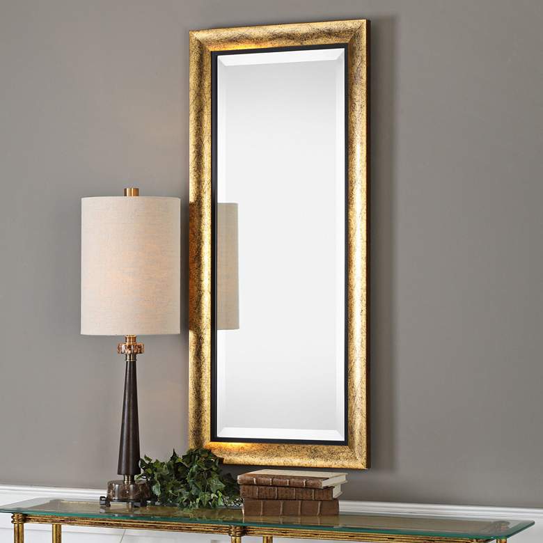 Image 1 Uttermost Leguar Metallic Gold 20 inch x 46 inch Wall Mirror