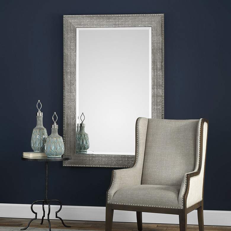Image 1 Uttermost Leiston 39 1/4" x 59 1/4" Silver Oversized Wall Mirror