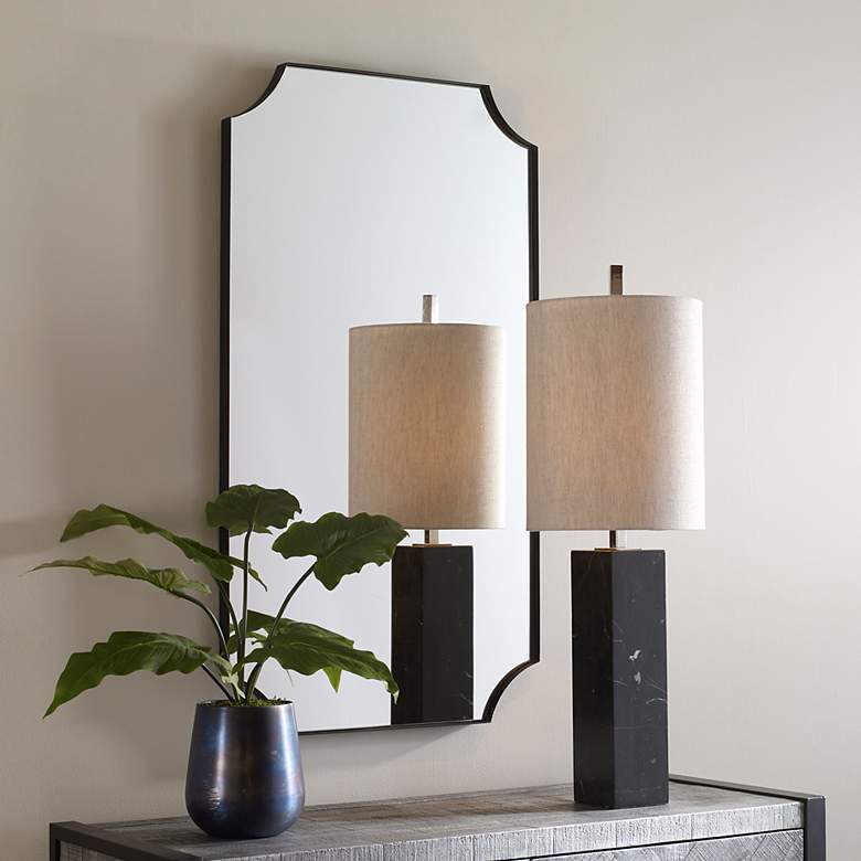 Image 1 Uttermost Lennox Satin Black 22 1/4" x 40 1/4" Wall Mirror