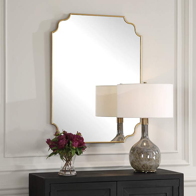 Image 4 Uttermost Lennyn Antique Gold 30" x 40" Wall Mirror more views