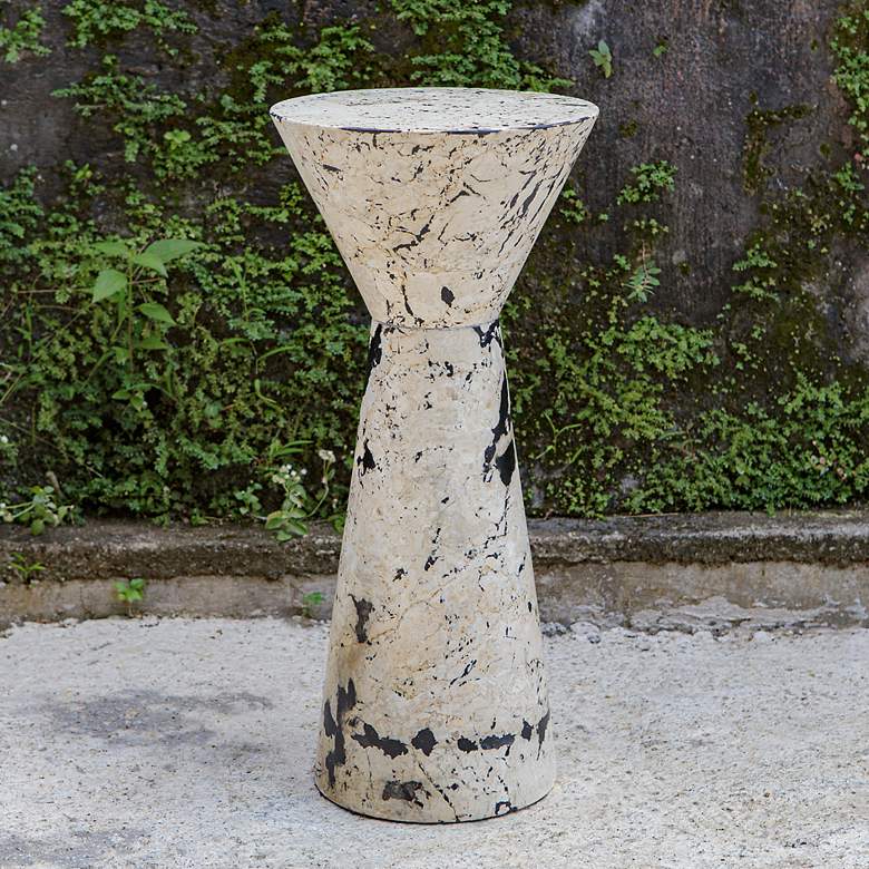 Image 1 Uttermost Lenora 22" High Limestone Drink Table
