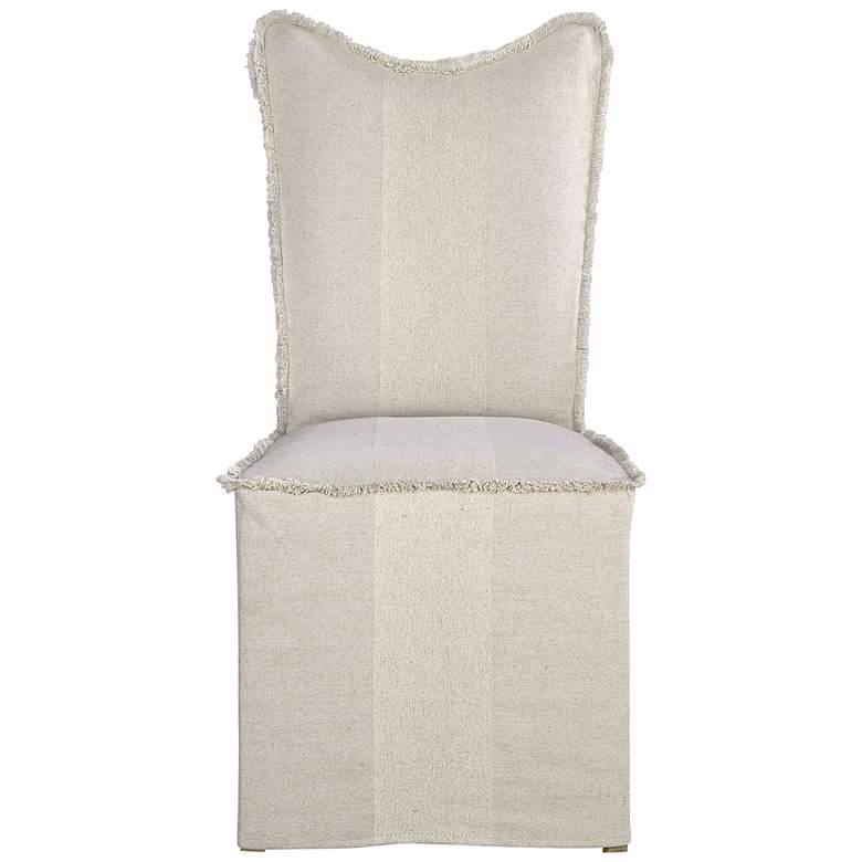 Image 2 Uttermost Lenore Flax Slipcover Chairs Set of 2