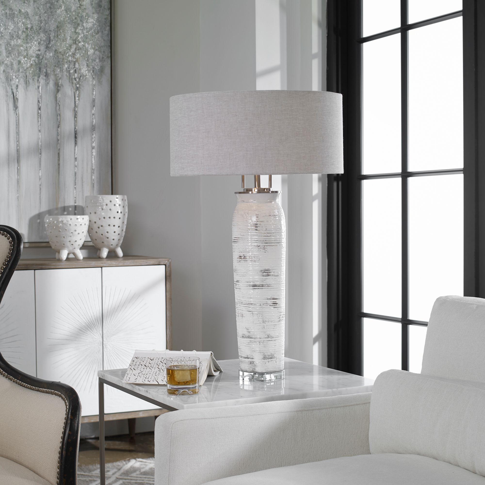 Image 6 Uttermost Lenta 30 1/4" High Off-White Birch Tree Ceramic Table Lamp more views