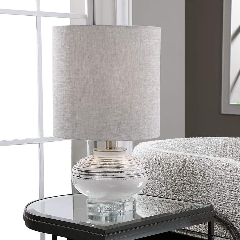 Image 6 Uttermost Lenta Off-White Ceramic Modern Accent Table Lamp more views