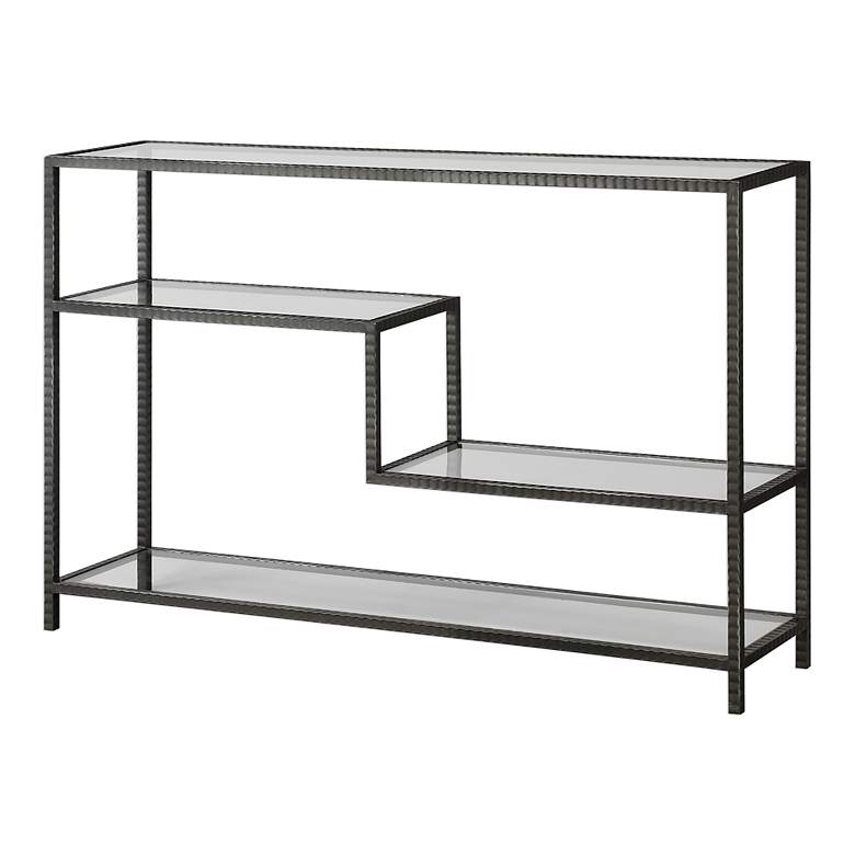 Image 4 Uttermost Leo 52" Wide Aged Gunmetal Iron Console Table more views
