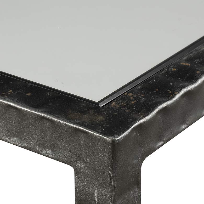 Image 5 Uttermost Leo 52" Wide Aged Gunmetal Iron Console Table more views