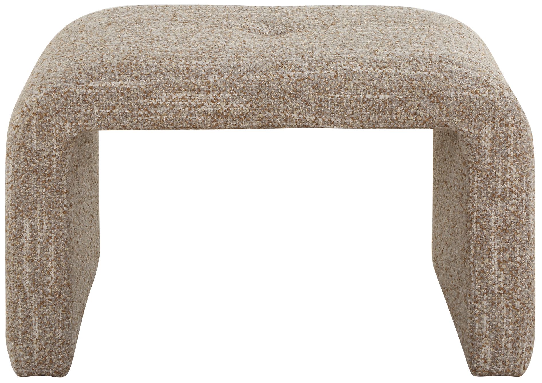 Image 2 Uttermost Leora 30" Wide Caramel Polyester Fabric Small Bench