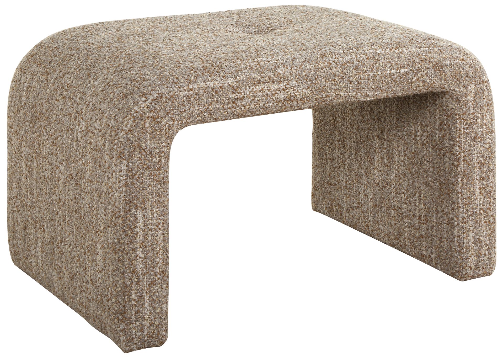 Image 4 Uttermost Leora 30" Wide Caramel Polyester Fabric Small Bench more views