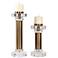 Uttermost Leslie Brushed Brass Pillar Candle Holder Set of 2