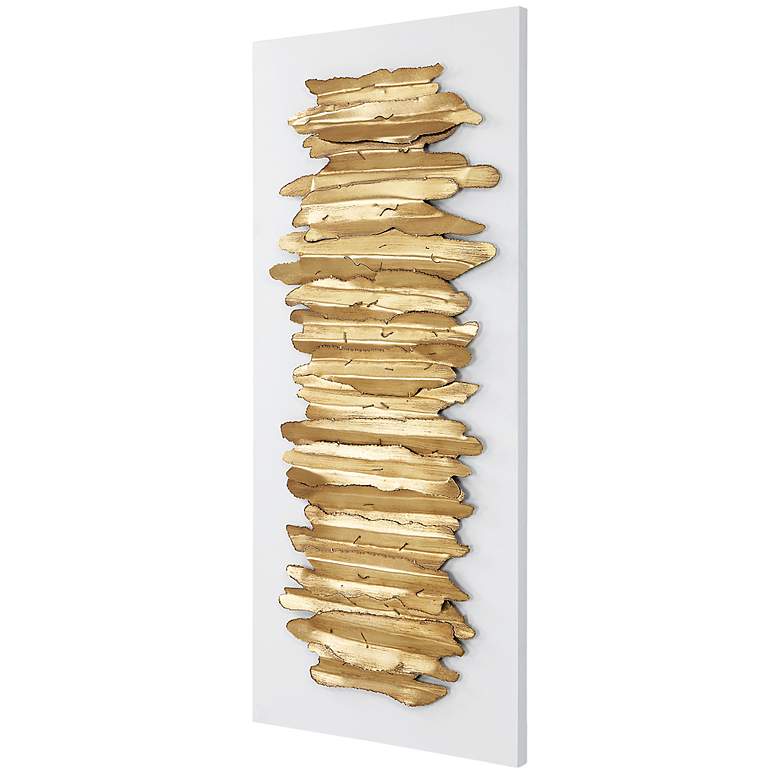 Image 3 Uttermost Lev 55 1/4" High Gold and White Metal Wall Art more views