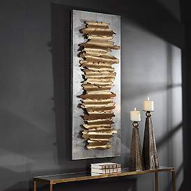 Image5 of Uttermost Lev 55 1/4" Wide Gold and Silver Metal Wall Art more views