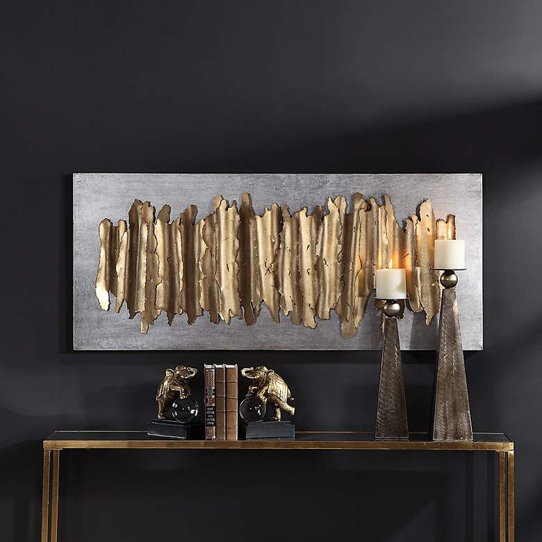 Image 7 Uttermost Lev 55 1/4" Wide Gold and Silver Metal Wall Art more views