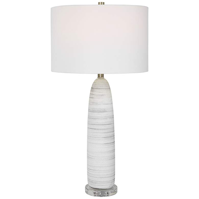 Image 1 Uttermost Levadia 31 1/2 inch High Matte White and Gray Ceramic Table Lamp