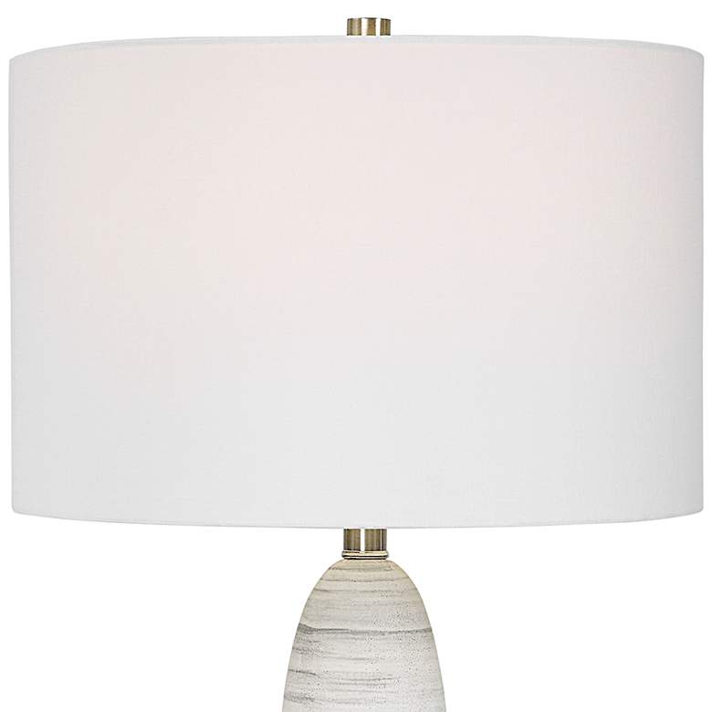 Image 2 Uttermost Levadia 31 1/2 inch High Matte White and Gray Ceramic Table Lamp more views