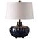 Uttermost Levane Embossed Midnight Blue Ceramic Jug Table Lamp