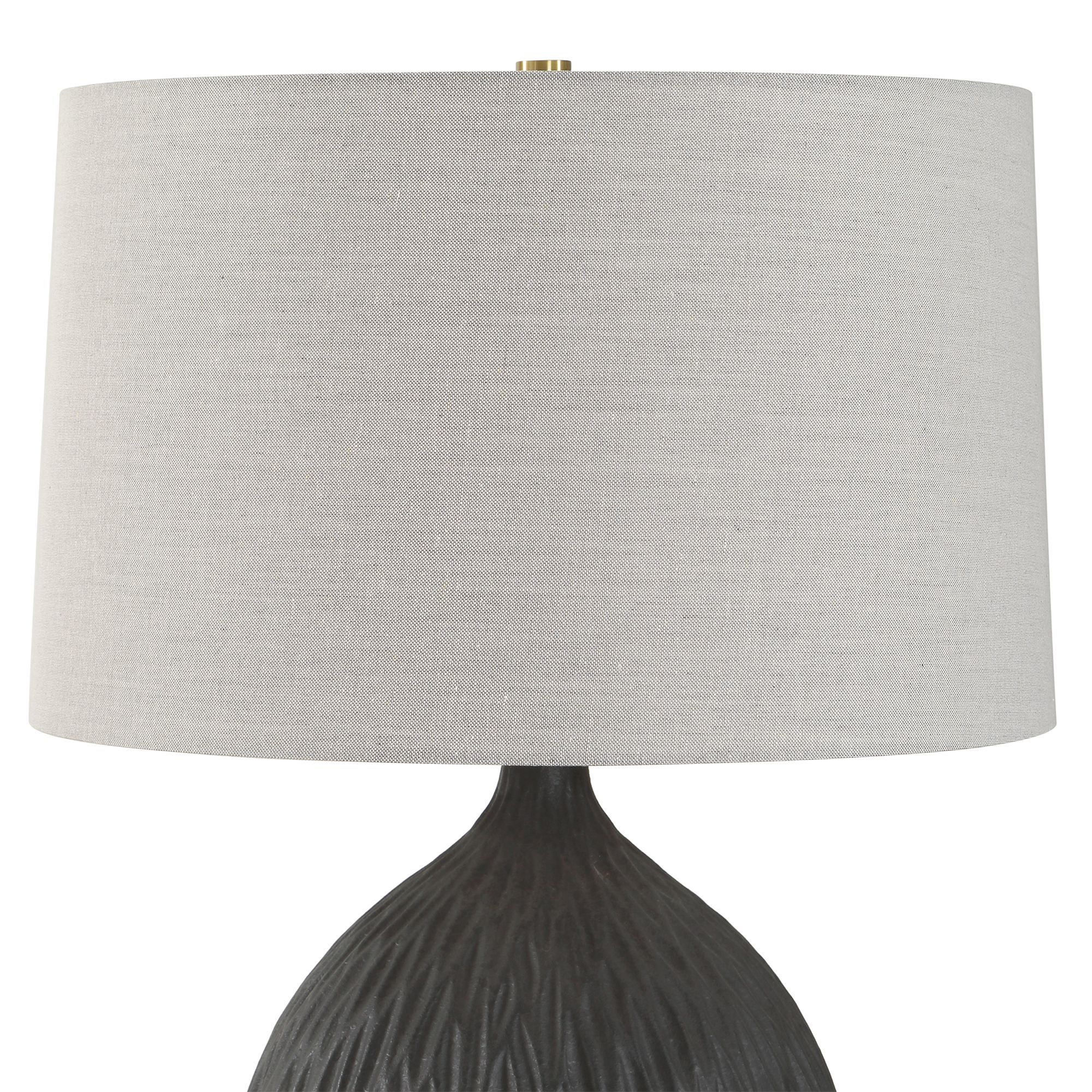 Image 7 Uttermost Levee 27" Satin Black Ceramic Table Lamp more views
