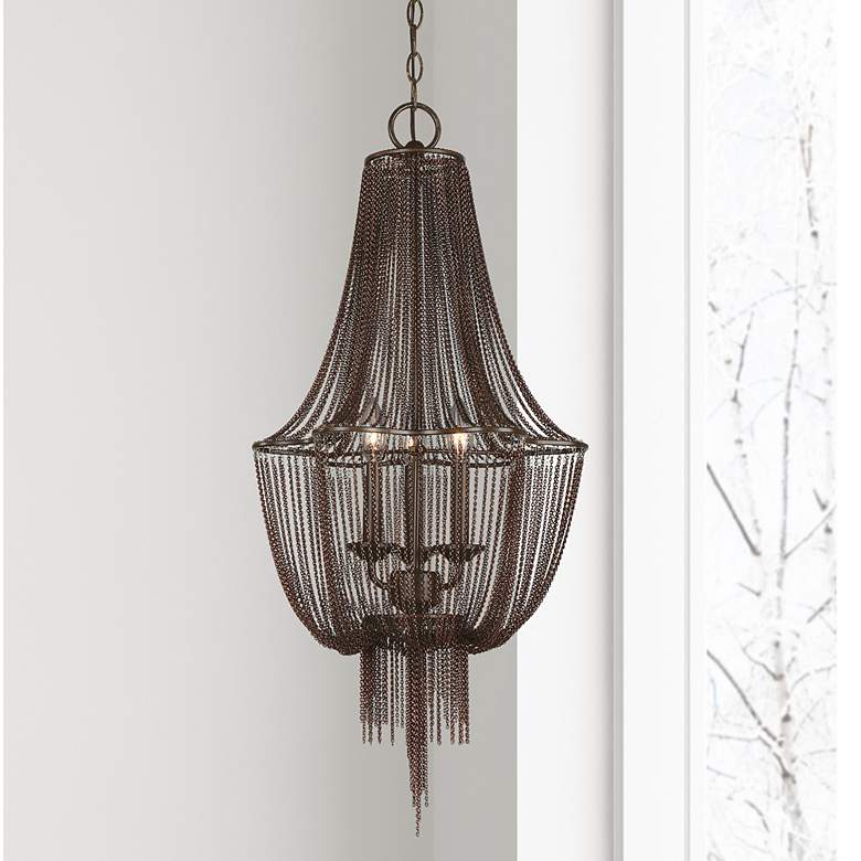 Image 1 Uttermost Lezzeno 15 inchW Oil-Rubbed Bronze 3-Light Chandelier