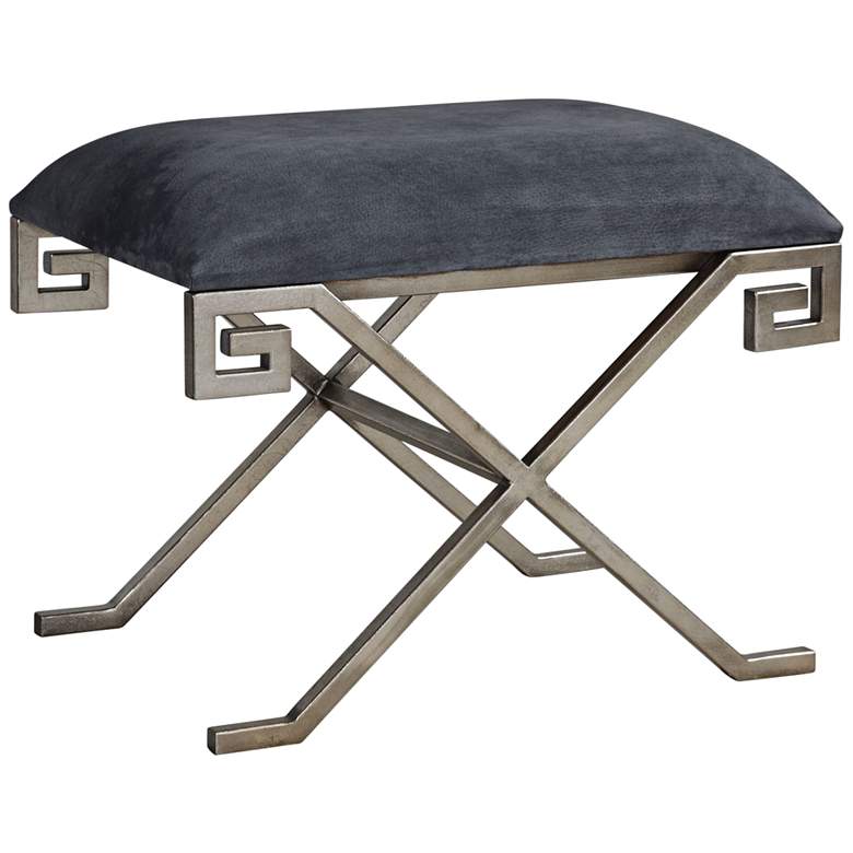 Image 1 Uttermost Liddell Indigo Blue Leather Small Bench