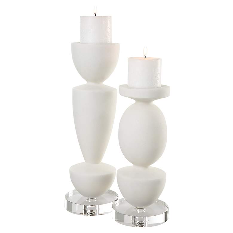 Image 2 Uttermost Lido Ivory Sculpture Candle Holders Set of 2