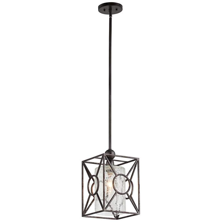 Image 6 Uttermost Lighting Arbela 9 inch Wide Black and Crackle Glass Mini Pendant more views