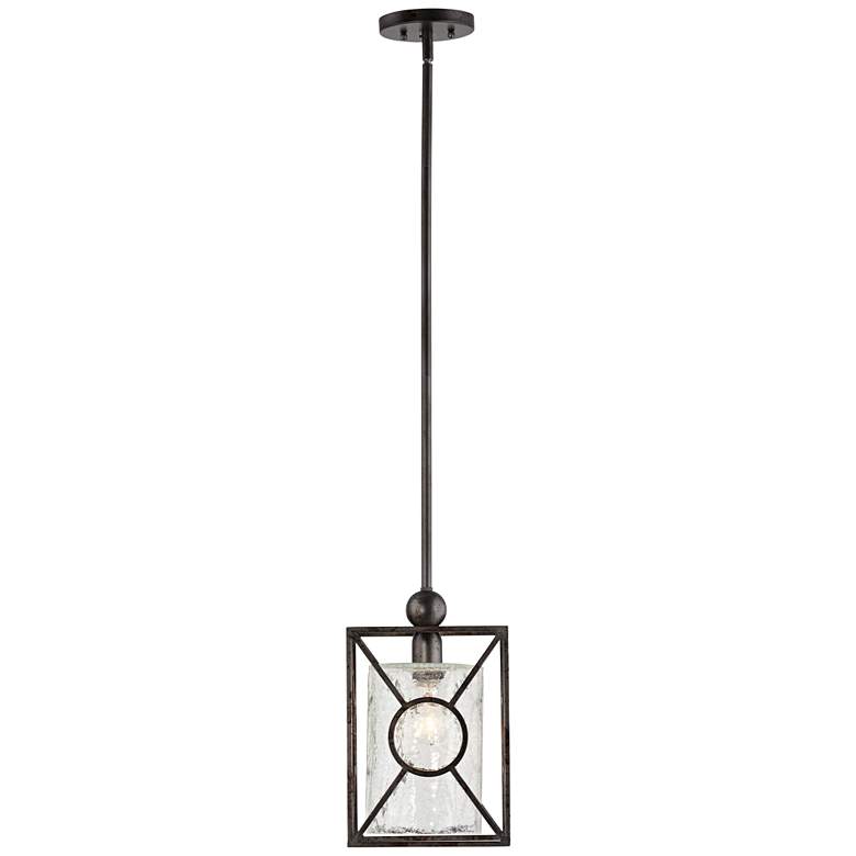 Image 7 Uttermost Lighting Arbela 9" Wide Black and Crackle Glass Mini Pendant more views