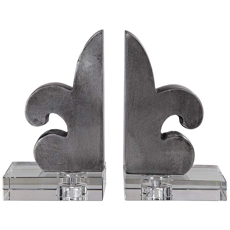 Image 1 Uttermost Lily Gray Lacquered Iron Bookends Set of 2