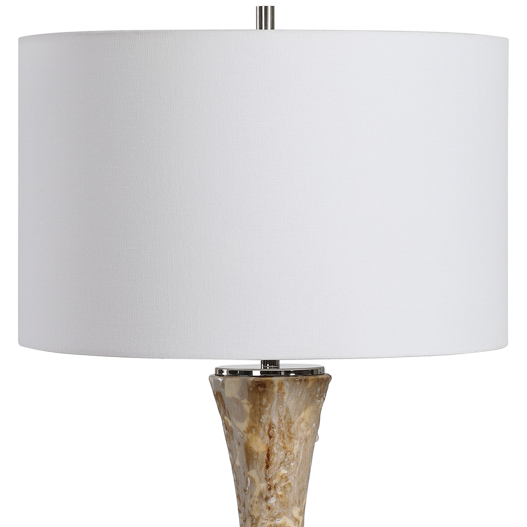Uttermost Limerick Taupe Gray and Rust Ceramic Table Lamp 89G26