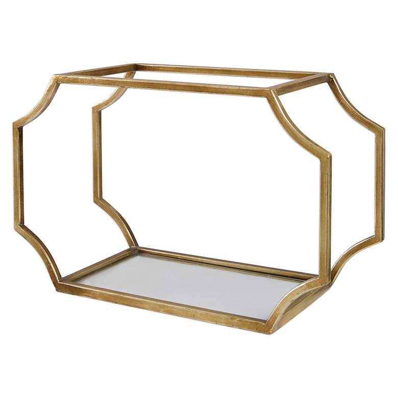 Image 4 Uttermost Lindee Antiqued Gold Leaf 3-Piece Wall Shelves Set more views