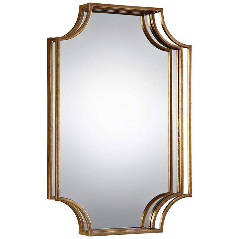 Image 1 Uttermost Lindee Gold Leaf 20 inch x 29 3/4 inch 3D Wall Mirror