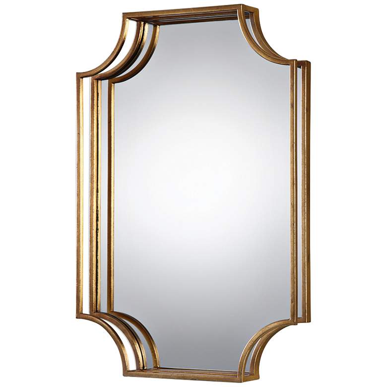 Image 3 Uttermost Lindee Gold Leaf 20" x 29 3/4" 3D Wall Mirror more views