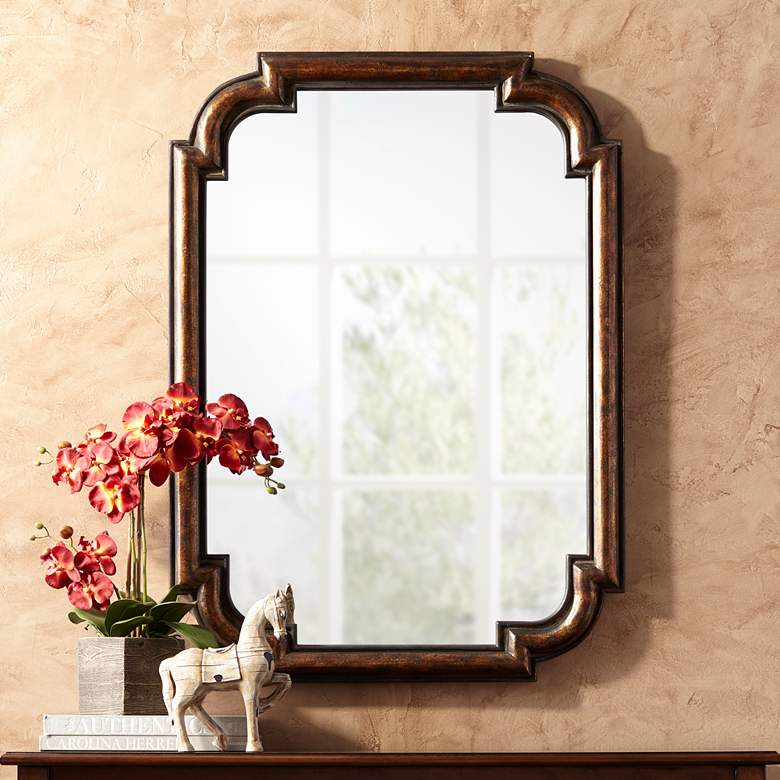 Image 1 Uttermost Lindi 30 inch x 41 1/2 inch Bronze Wall Mirror