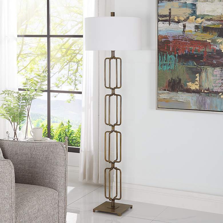 Image 3 Uttermost Link 67" Brushed Gold Luxe Modern Floor Lamp more views
