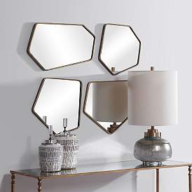 Image5 of Uttermost Linneah Aged Gold Metal Wall Mirrors Set of 4 more views