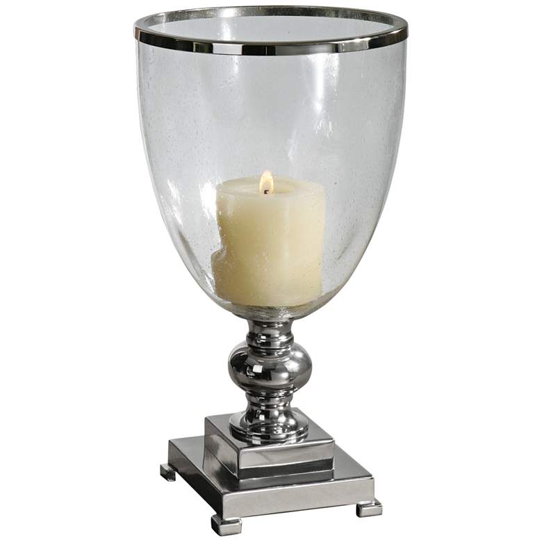 Image 1 Uttermost Lino Nickel Plate Pillar Candle Holder