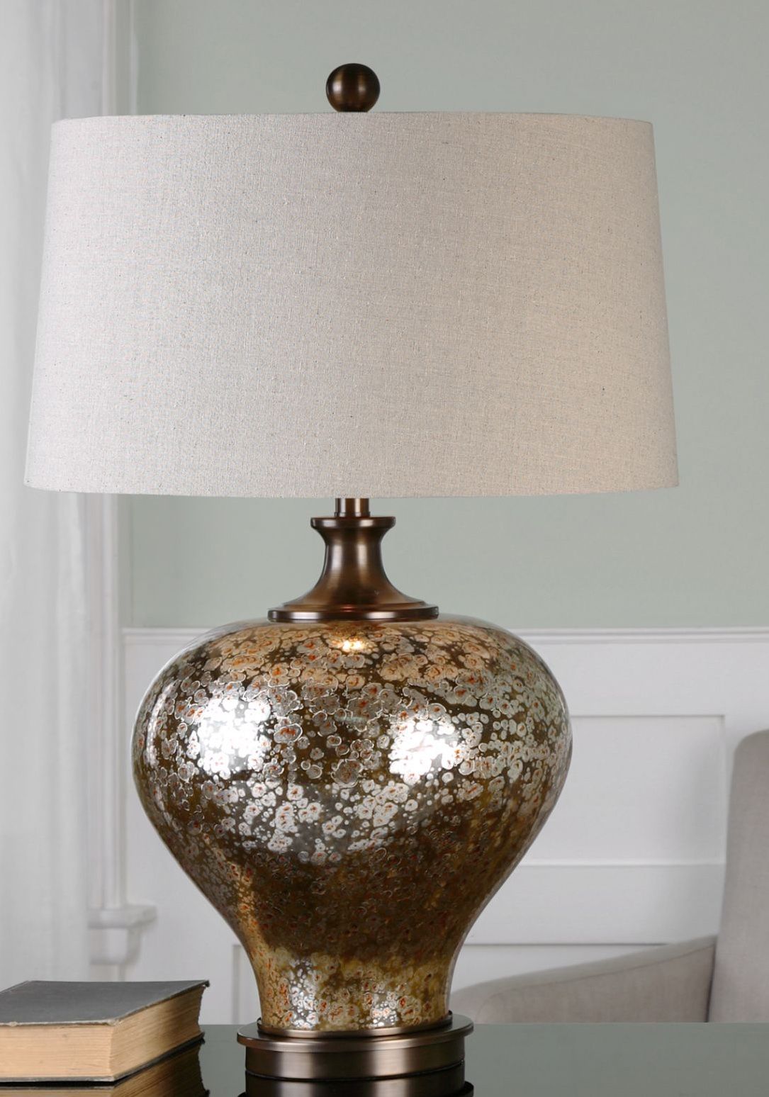 Uttermost Liro Dark Bronze Mercury Glass Table Lamp 1G171 Lamps Plus