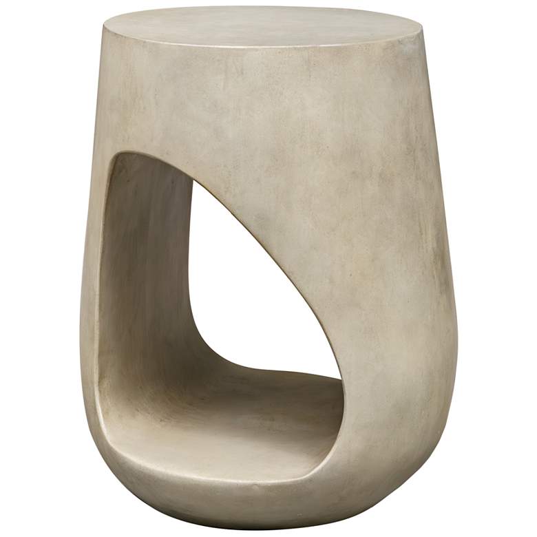 Image 1 Uttermost Lithos 23" H x 18" W Warm Gray GRC Outdoor Accent Table