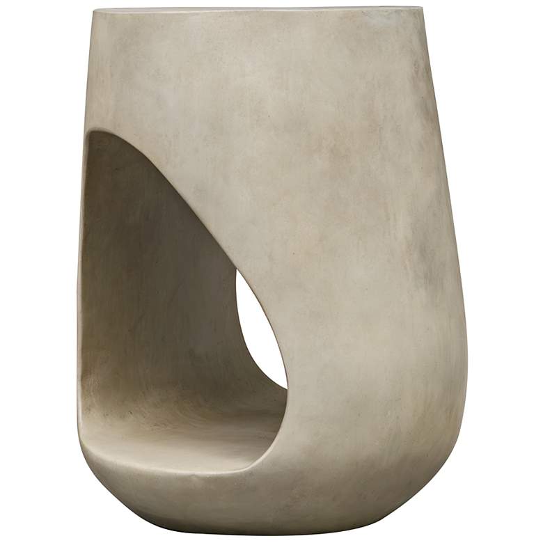 Image 3 Uttermost Lithos 23" H x 18" W Warm Gray GRC Outdoor Accent Table more views