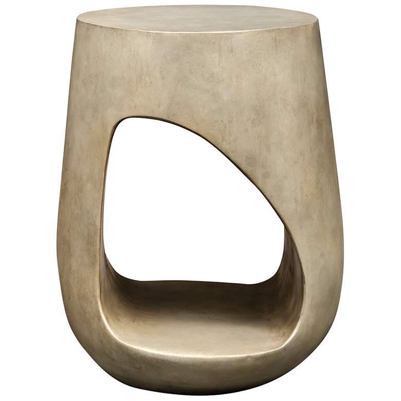 Image 4 Uttermost Lithos 23" H x 18" W Warm Gray GRC Outdoor Accent Table more views