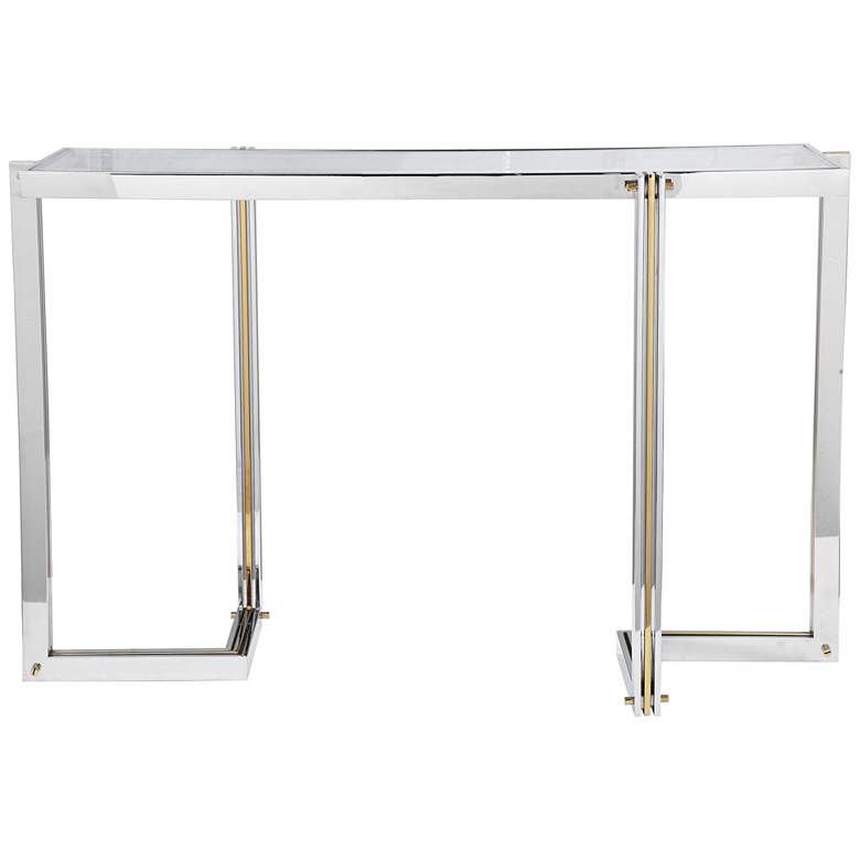 Image 2 Uttermost Locke 50 3/4 inch Wide Polished Nickel Console Table