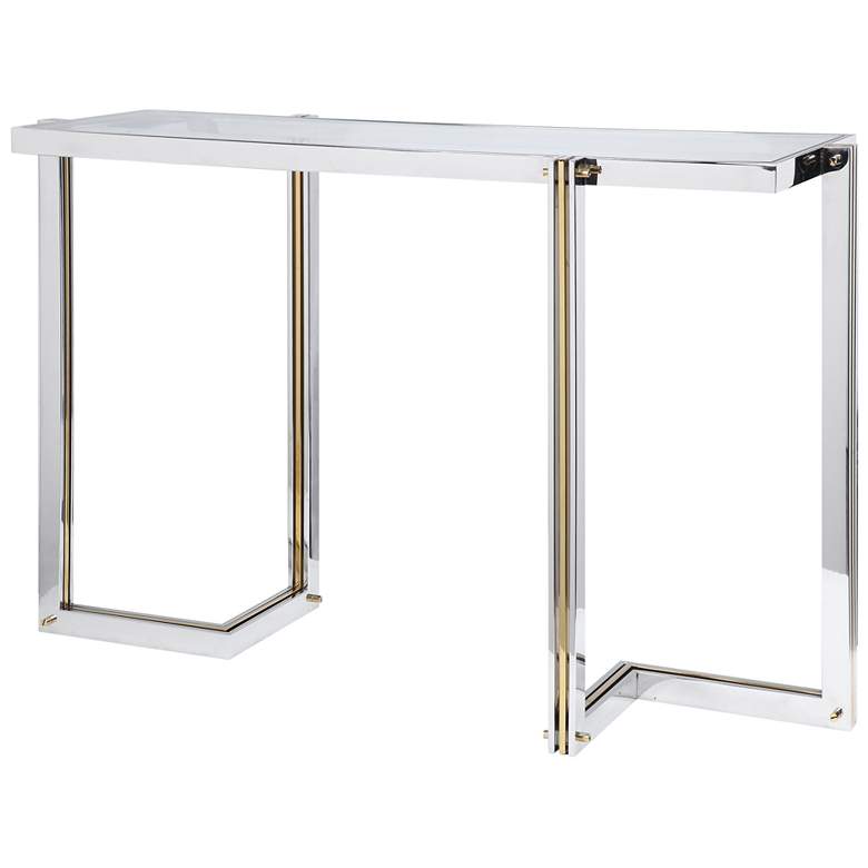 Image 3 Uttermost Locke 50 3/4" Wide Polished Nickel Console Table more views