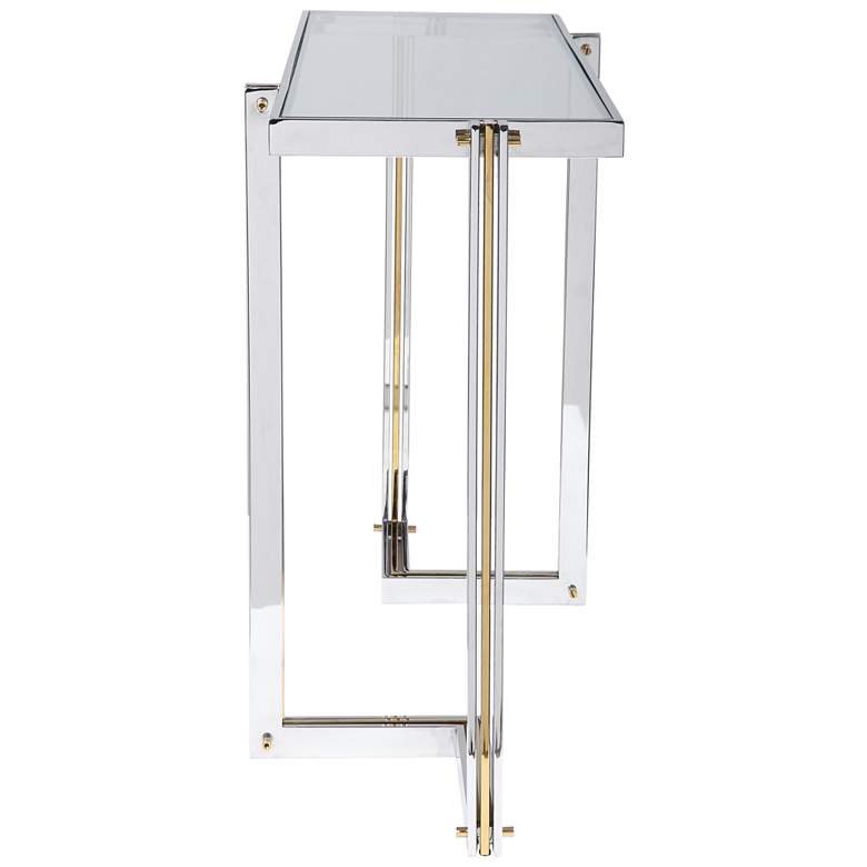 Image 4 Uttermost Locke 50 3/4" Wide Polished Nickel Console Table more views
