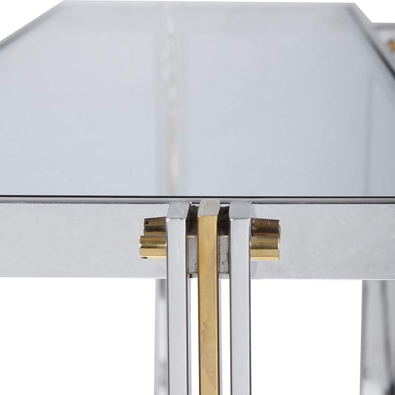 Image 5 Uttermost Locke 50 3/4" Wide Polished Nickel Console Table more views